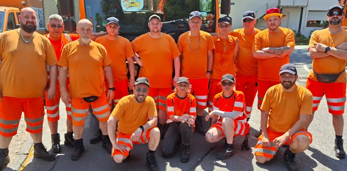 Team des Hagener Entsorgungsbetriebes bei der Hasper Kirmes