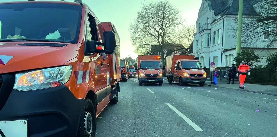 Reinigung nach dem Boeler Karnevalszug